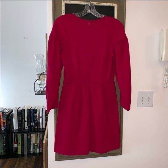 A.L.C. Renton Fuchsia Crewneck Pouf-Sleeve Mini Dress Size 4 - Picture 6 of 8